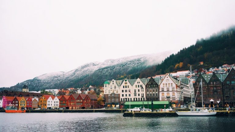 the town of bergen, norway at night. AI-Generated 30254472 Stock Photo at  Vecteezy